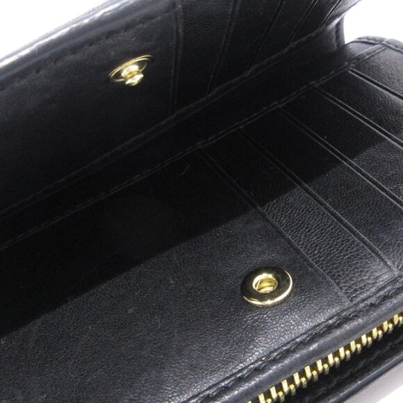JIMMY CHOO MEERA - Black Leather Bifold Wallet 214-080725 - Picture 8 of 12